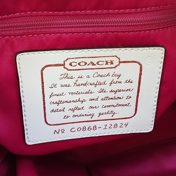 *COACH* Classic Large Tote Bag, White, Beige, Gold - Picture 6 of 8